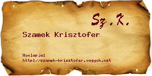Szamek Krisztofer névjegykártya
